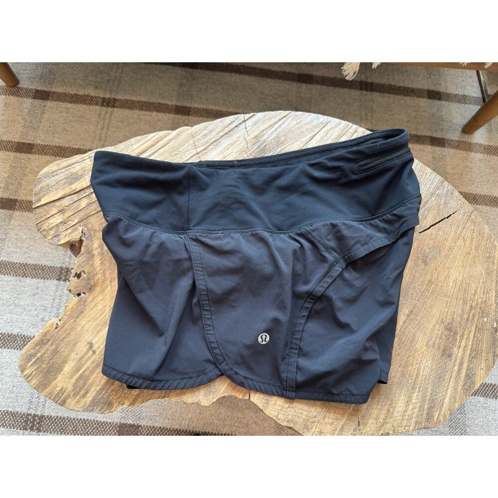 Lululemon Run Times Shorts Women’s 6 Black Running Lined